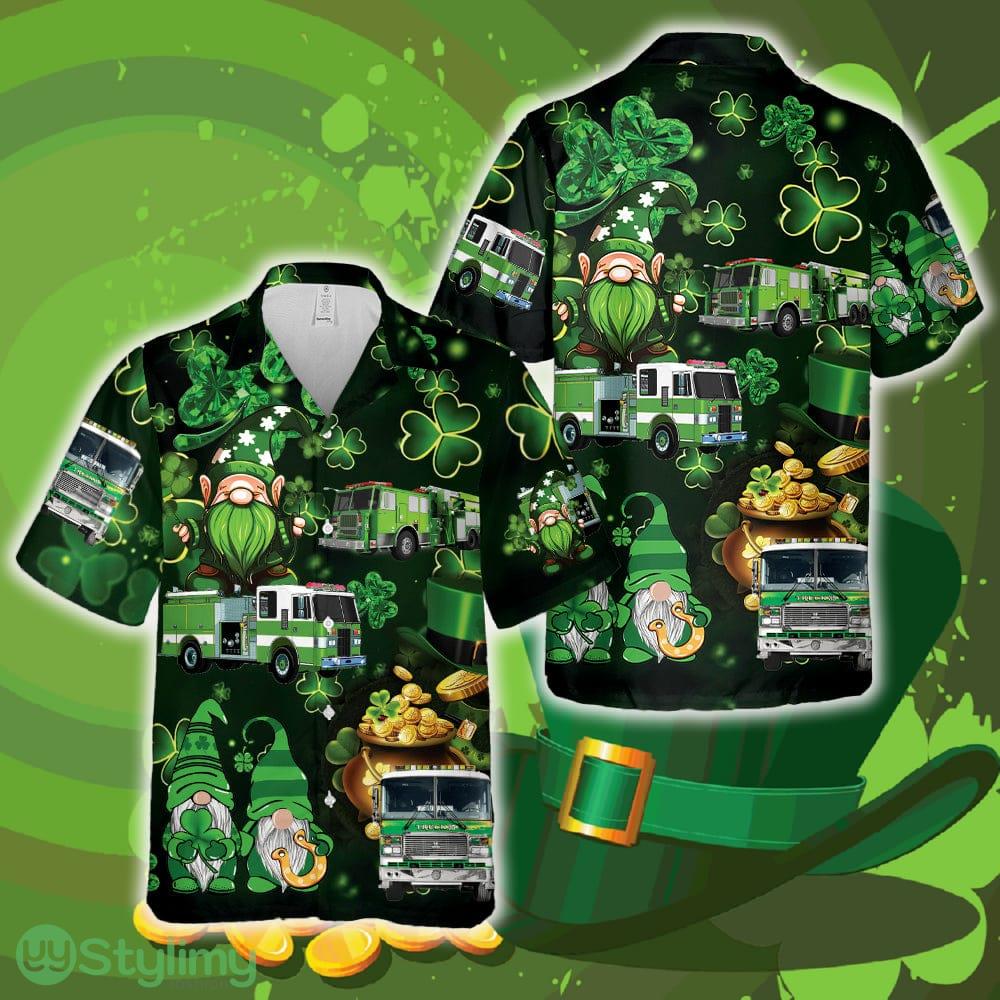 Green Fire Trucks Patrick's Day Hawaiian Shirt Summer Gift Ideas Beach Men Women 2 green fire trucks patricks day hawaiian shirt summer gift ideas beach men women