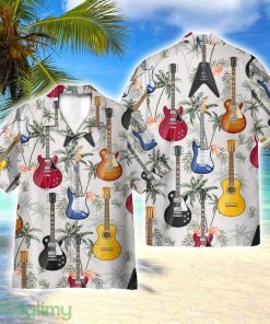Guitar Tropical Vintage Leaves Pattern AOP Hawaiian Shirt Beach Lover Gift Men And Women Shirt Product Photo 1