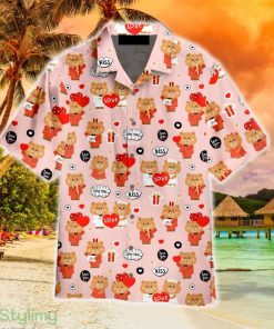 Happy Valentine With Cute Bear Hawaiian Shirt Summer For Men And Women - Happy Valentine With Cute Bear Hawaiian Shirt Aloha For Men And Women_1
