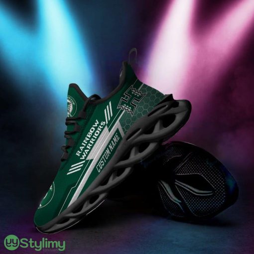 Hawaii Rainbow Warriors Logo Beehive Pattern Custom Name 3D Max Soul Sneaker Shoes