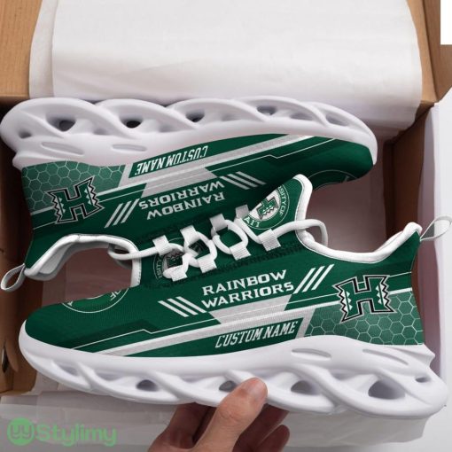 Hawaii Rainbow Warriors Logo Beehive Pattern Custom Name 3D Max Soul Sneaker Shoes