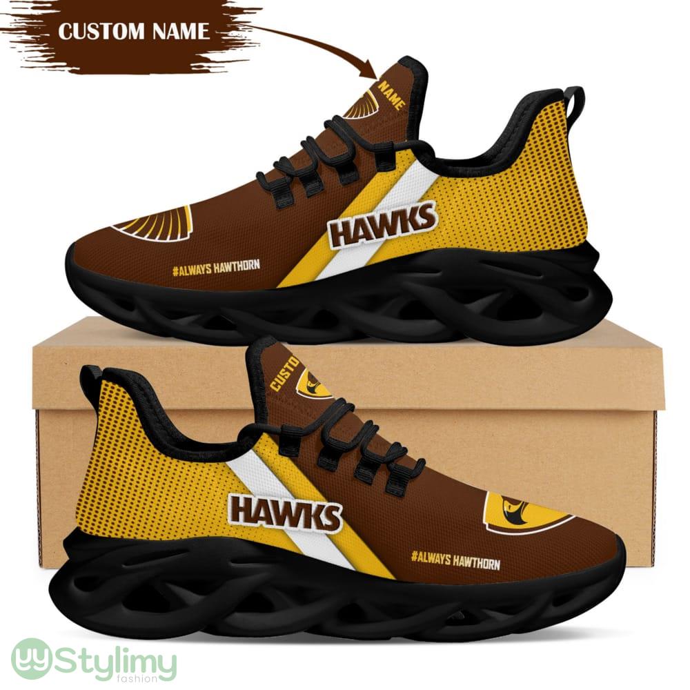 Hawthorn Hawks Logo Custom Name Pattern 3D Max Soul Sneaker Shoes In Yellow And Brown 4 Hawthorn Hawks Logo Custom Name Pattern 3D Max Soul Sneaker Shoes In Yellow And Brown - Hawthorn Hawks Logo Custom Name Pattern 3D Max Soul Sneaker Shoes In Yellow And Brown_4