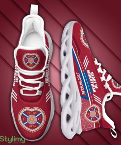Heart of Midlothian Logo Custom Name Pattern 3D Max Soul Sneaker Shoes In Red - Heart of Midlothian Logo Custom Name Pattern 3D Max Soul Sneaker Shoes In Red_2