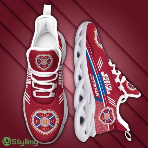 Heart of Midlothian Logo Custom Name Pattern 3D Max Soul Sneaker Shoes In Red