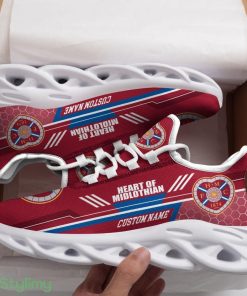 Heart of Midlothian Logo Custom Name Pattern 3D Max Soul Sneaker Shoes In Red - Heart of Midlothian Logo Custom Name Pattern 3D Max Soul Sneaker Shoes In Red_1