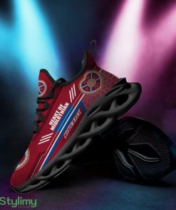 Heart of Midlothian Logo Custom Name Pattern 3D Max Soul Sneaker Shoes In Red - Heart of Midlothian Logo Custom Name Pattern 3D Max Soul Sneaker Shoes In Red_4
