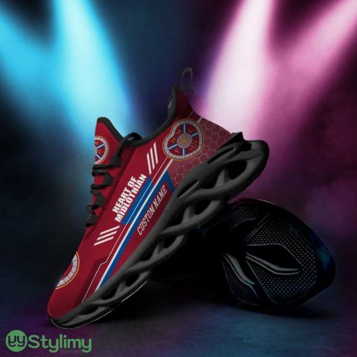 Heart of Midlothian Logo Custom Name Pattern 3D Max Soul Sneaker Shoes In Red