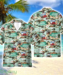 Hippie Bus And Surferboard On The Beach AOP Hawaiian Shirt Beach Lover Gift Men And Women Shirt Product Photo 1