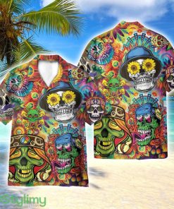 Hippie Skull AOP Hawaiian Shirt Beach Lover Gift Men And Women Shirt Product Photo 1