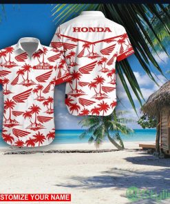 Honda Motorcycle Custom Name 3D Hawaii Shirt Coconut Pattern Beach Shirt Product Photo 1