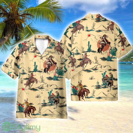 Horse Cowboy In Desert AOP Hawaiian Shirt Beach Lover Gift Men And Women Shirt Product Photo 1