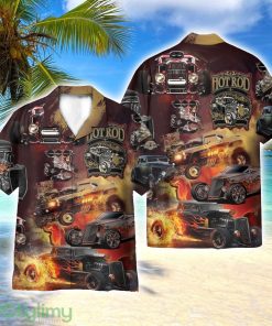 Hot Rod Car On Fire AOP Hawaiian Shirt Beach Lover Gift Men And Women Shirt Product Photo 1