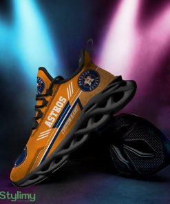 Houston Astros Logo Custom Name Pattern 3D Max Soul Sneaker Shoes In Orange - Houston Astros Logo Custom Name Pattern 3D Max Soul Sneaker Shoes In Orange_4