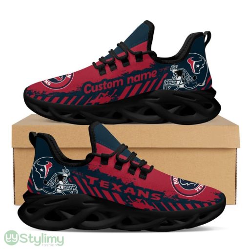 Houston Texans Helmet Logo Pattern Custom Name 3D Max Soul Sneaker Shoes