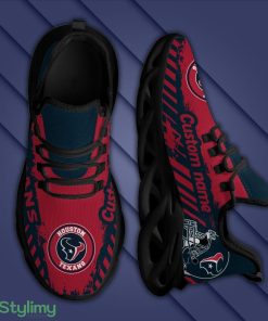 Houston Texans Helmet Logo Pattern Custom Name 3D Max Soul Sneaker Shoes - Houston Texans Helmet Logo Pattern Custom Name 3D Max Soul Sneaker Shoes_3