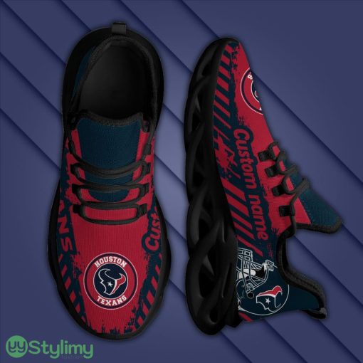 Houston Texans Helmet Logo Pattern Custom Name 3D Max Soul Sneaker Shoes