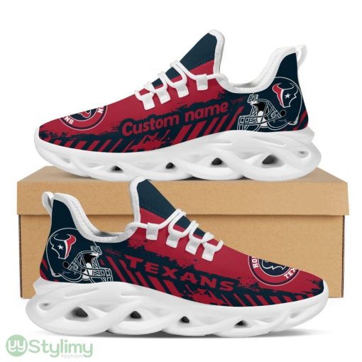 Houston Texans Helmet Logo Pattern Custom Name 3D Max Soul Sneaker Shoes