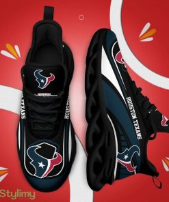 Houston Texans Logo Curve Line Pattern 3D Max Soul Sneaker Shoes - Houston Texans Logo Curve Line Pattern Custom Name 3D Max Soul Sneaker Shoes_2