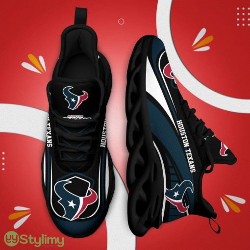 Houston Texans Logo Curve Line Pattern 3D Max Soul Sneaker Shoes