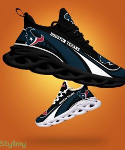 Houston Texans Logo Curve Line Pattern 3D Max Soul Sneaker Shoes - Houston Texans Logo Curve Line Pattern Custom Name 3D Max Soul Sneaker Shoes_1