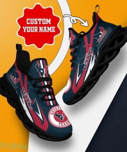 Houston Texans Logo Line Pattern Custom Name 3D Max Soul Sneaker Shoes - Houston Texans Logo Line Pattern Custom Name 3D Max Soul Sneaker Shoes_2