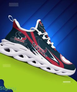 Houston Texans Logo Line Pattern Custom Name 3D Max Soul Sneaker Shoes - Houston Texans Logo Line Pattern Custom Name 3D Max Soul Sneaker Shoes_3