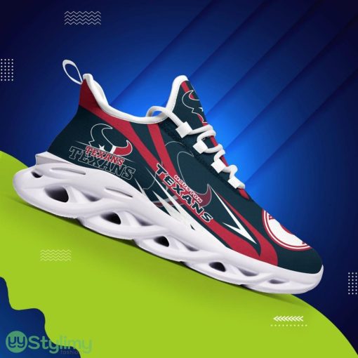 Houston Texans Logo Line Pattern Custom Name 3D Max Soul Sneaker Shoes