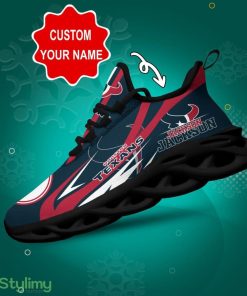 Houston Texans Logo Line Pattern Custom Name 3D Max Soul Sneaker Shoes - Houston Texans Logo Line Pattern Custom Name 3D Max Soul Sneaker Shoes_1