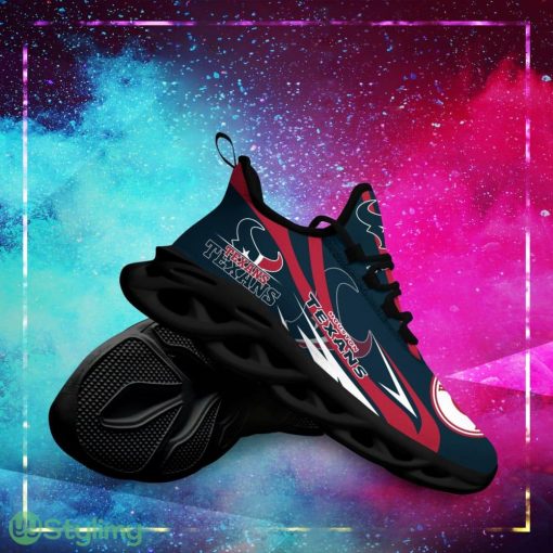 Houston Texans Logo Line Pattern Custom Name 3D Max Soul Sneaker Shoes