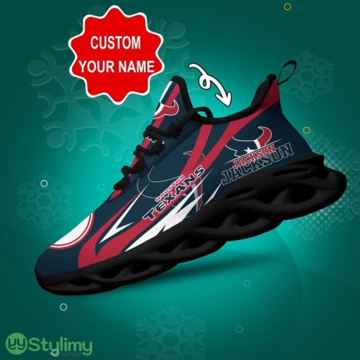 Houston Texans Logo Line Pattern Custom Name 3D Max Soul Sneaker Shoes