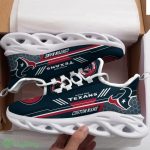 Houston Texans Logo Pattern Custom Name 3D Max Soul Sneaker Shoes In Dark Blue - Houston Texans Logo Pattern Custom Name 3D Max Soul Sneaker Shoes In Dark Blue_3