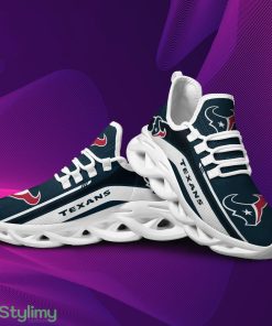 Houston Texans Logo Pattern Custom Name 3D Max Soul Sneaker Shoes In White And Blue - Houston Texans Logo Pattern Custom Name 3D Max Soul Sneaker Shoes In White And Blue_2