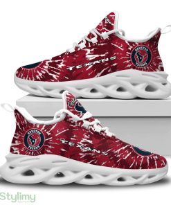 Houston Texans Tie Dye Pattern Custom Name 3D Max Soul Sneaker Shoes - Houston Texans Tie Dye Pattern Custom Name 3D Max Soul Sneaker Shoes_3