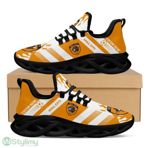 Hull City AFC Logo Fire Pattern Custom Name 3D Max Soul Sneaker Shoes