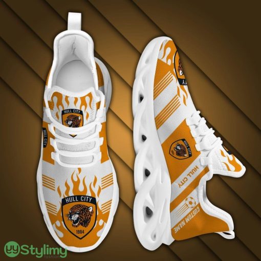 Hull City AFC Logo Fire Pattern Custom Name 3D Max Soul Sneaker Shoes