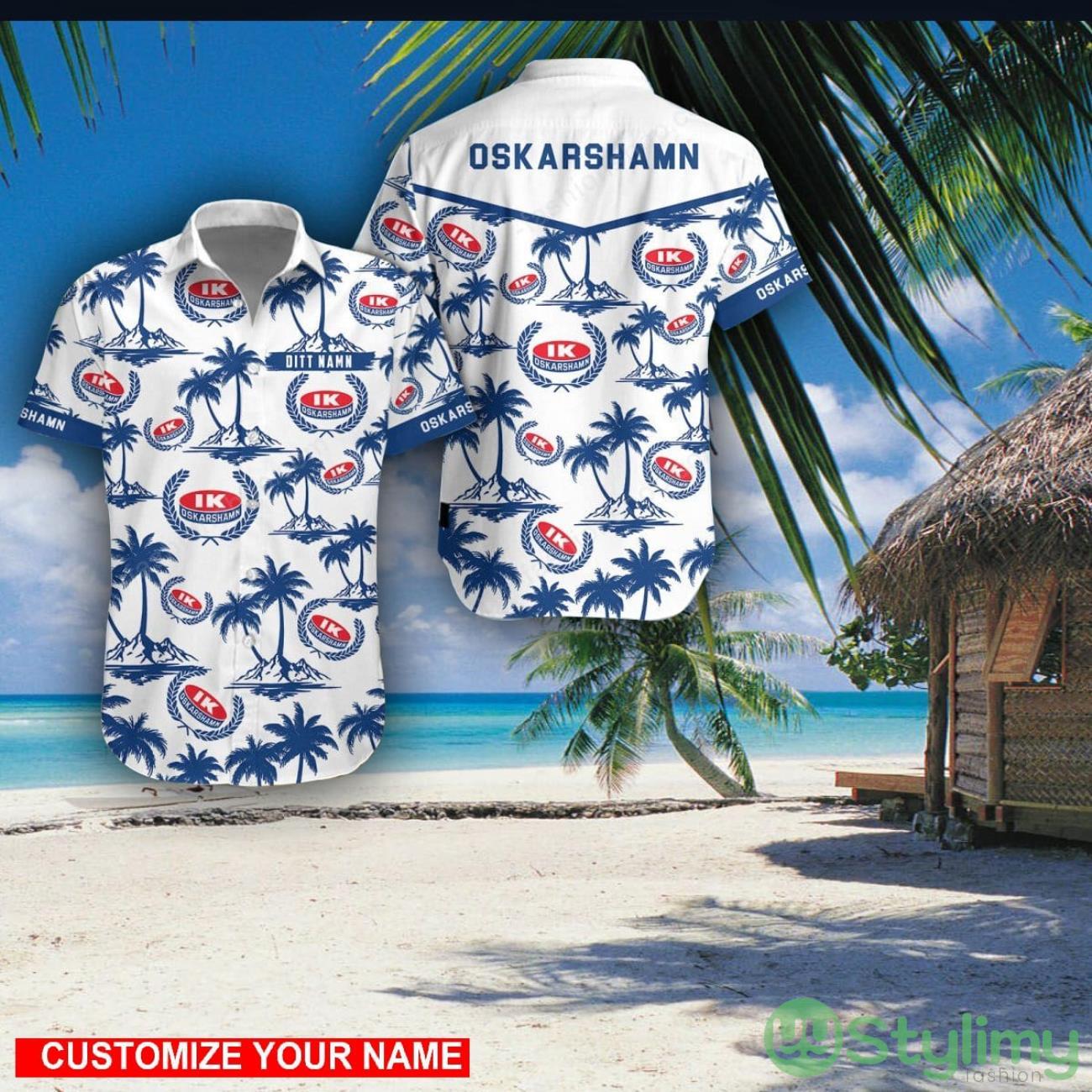 IK Oskarshamn Custom Name 3D Hawaii Shirt Coconut Pattern Beach Shirt 2 IK Oskarshamn Custom Name 3D Hawaii Shirt Coconut Pattern Beach Shirt Product Photo 1