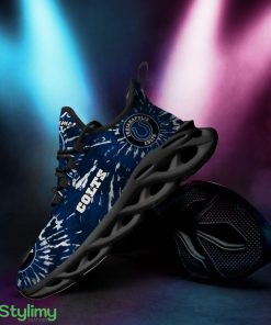 Indianapolis Colts Logo Custom Name Logo Tie Dye Pattern 3D Max Soul Sneaker Shoes - Indianapolis Colts Logo Custom Name Logo Tie Dye Pattern 3D Max Soul Sneaker Shoes_1