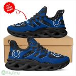 Indianapolis Colts Logo Hole Pattern Custom Name 3D Max Soul Sneaker Shoes - Indianapolis Colts Logo Hole Pattern Custom Name 3D Max Soul Sneaker Shoes_3