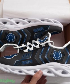 Indianapolis Colts Logo Pattern 3D Max Soul Sneaker Shoes In Black - Indianapolis Colts Logo Pattern Custom Name 3D Max Soul Sneaker Shoes In Black_1