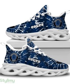 Indianapolis Colts Logo Tie Dye Pattern Custom Name 3D Max Soul Sneaker Shoes In Blue - Indianapolis Colts Logo Tie Dye Pattern Custom Name 3D Max Soul Sneaker Shoes In Blue_2