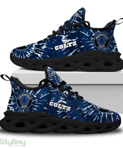 Indianapolis Colts Logo Tie Dye Pattern Custom Name 3D Max Soul Sneaker Shoes In Blue - Indianapolis Colts Logo Tie Dye Pattern Custom Name 3D Max Soul Sneaker Shoes In Blue_4