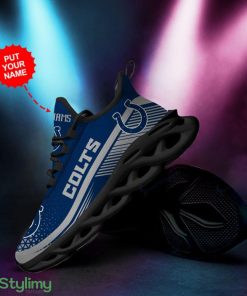 Indianapolis Colts Logo Triangle Pattern Custom Name 3D Max Soul Sneaker Shoes In Blue - Indianapolis Colts Logo Triangle Pattern Custom Name 3D Max Soul Sneaker Shoes In Blue_2