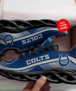 Indianapolis Colts Logo Triangle Pattern Custom Name 3D Max Soul Sneaker Shoes In Blue - Indianapolis Colts Logo Triangle Pattern Custom Name 3D Max Soul Sneaker Shoes In Blue_3