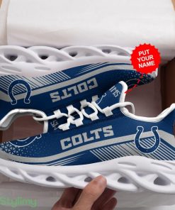 Indianapolis Colts Logo Triangle Pattern Custom Name 3D Max Soul Sneaker Shoes In Blue - Indianapolis Colts Logo Triangle Pattern Custom Name 3D Max Soul Sneaker Shoes In Blue_4