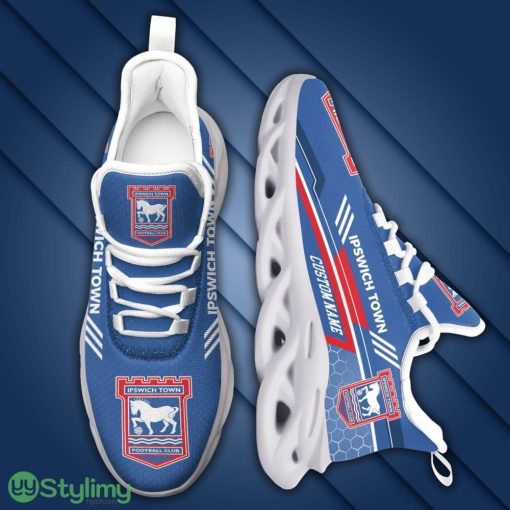 Ipswich Town Logo Pattern Custom Name 3D Max Soul Sneaker Shoes