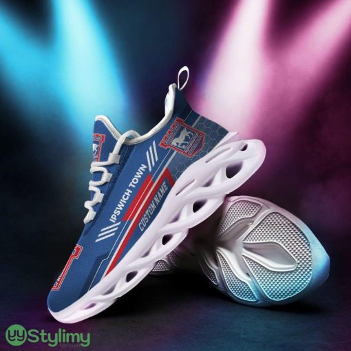 Ipswich Town Logo Pattern Custom Name 3D Max Soul Sneaker Shoes