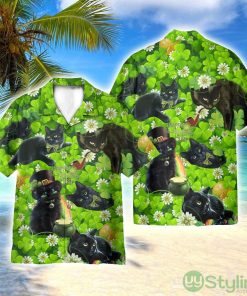 Irish Black Cat So Cute St Patricks Day 3D Printed Beach Shirt Men Women Hawaiian Shirt Product Photo 1