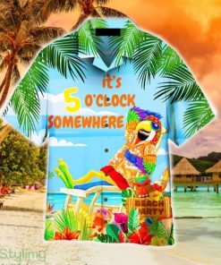 It's 5 O'clock Somewhere Parrot Blue And Rainbow Hawaiian Shirt Summer For Men And Women - It's 5 O'clock Somewhere Parrot Blue And Rainbow Hawaiian Shirt Aloha For Men And Women_1