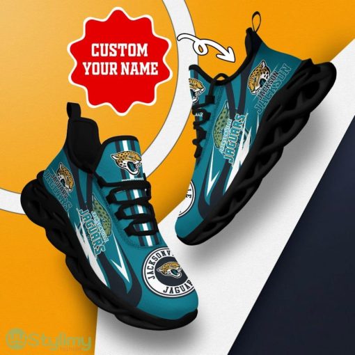 Jacksonville Jaguars Custom Name 3D Max Soul Sneaker Shoes In Teal