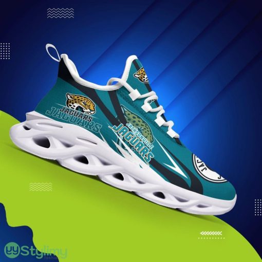 Jacksonville Jaguars Custom Name 3D Max Soul Sneaker Shoes In Teal